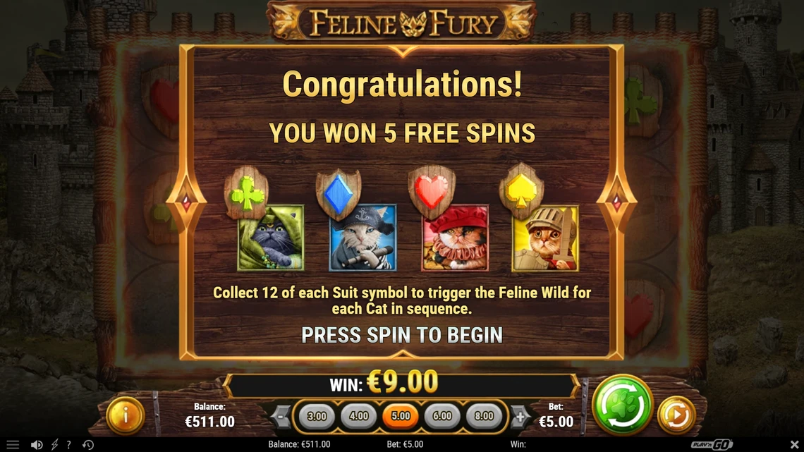 Feline Fury free spins unlocked