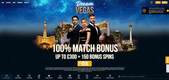 Dream Vegas Homepage