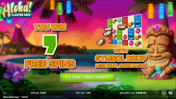 aloha cluster pays free spins unlocked