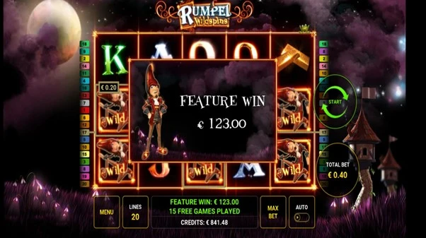 rumpel wildspins free spin winnings